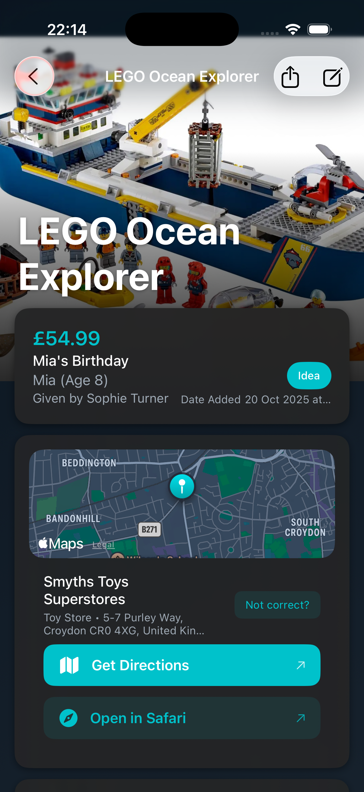 Giftboxd iPhone Gift Detail