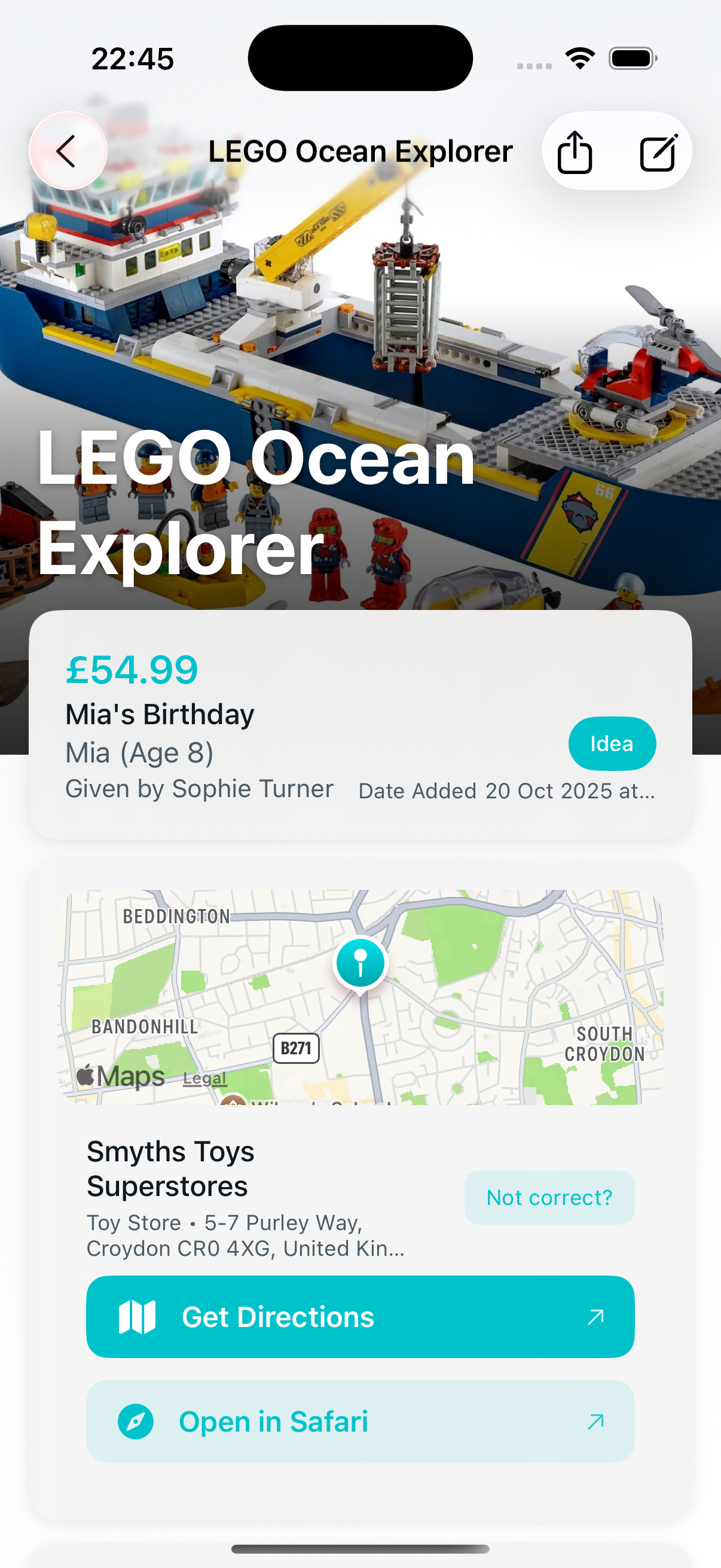 Giftboxd iPhone Gift Detail