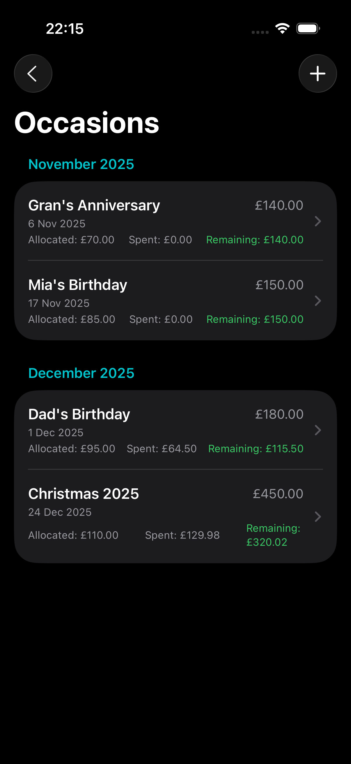 Giftboxd iPhone Occasions